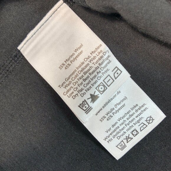 Eddie Bauer 1/4 Zip Men's M Black First Ascent Merino Wool Base Layer‎ Pullover - Picture 14 of 16